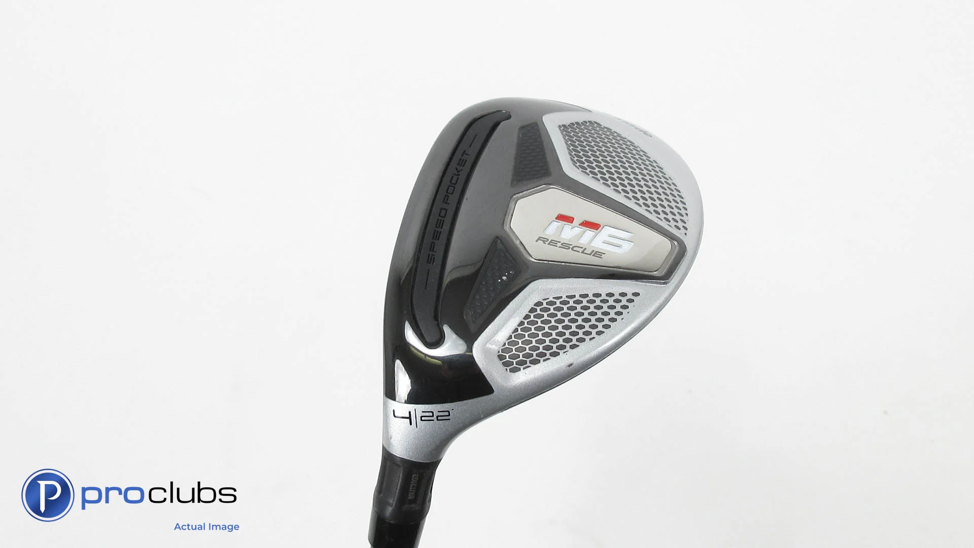 Nice! Left Handed TaylorMade M6 Rescue 22* 4 Hybrid - Atmos Red Reg Flex 338024