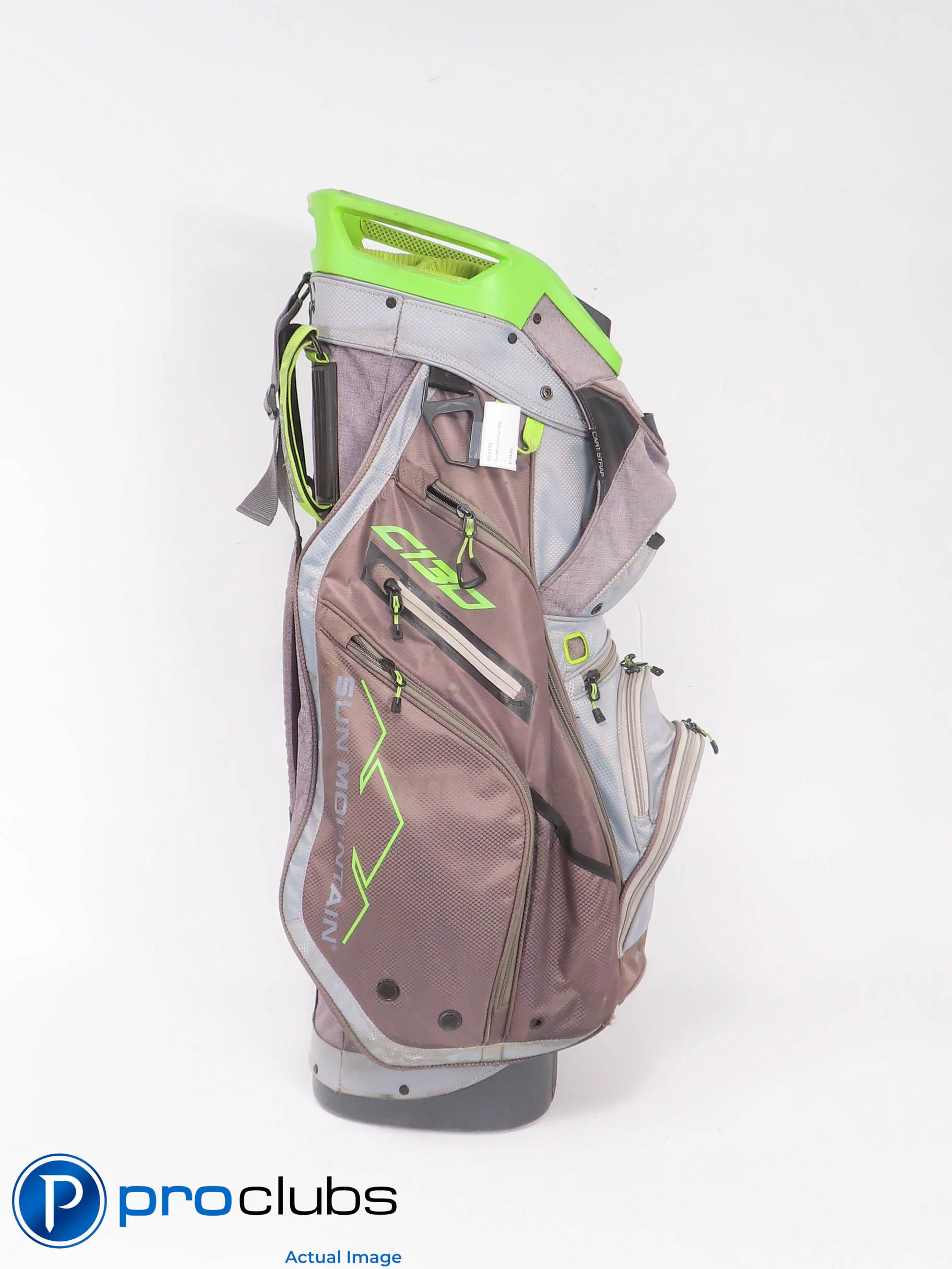 Sun Mountain C130 14-WAY Cart Bag w/Rainhood - Gray/Green 503372 - Image 2