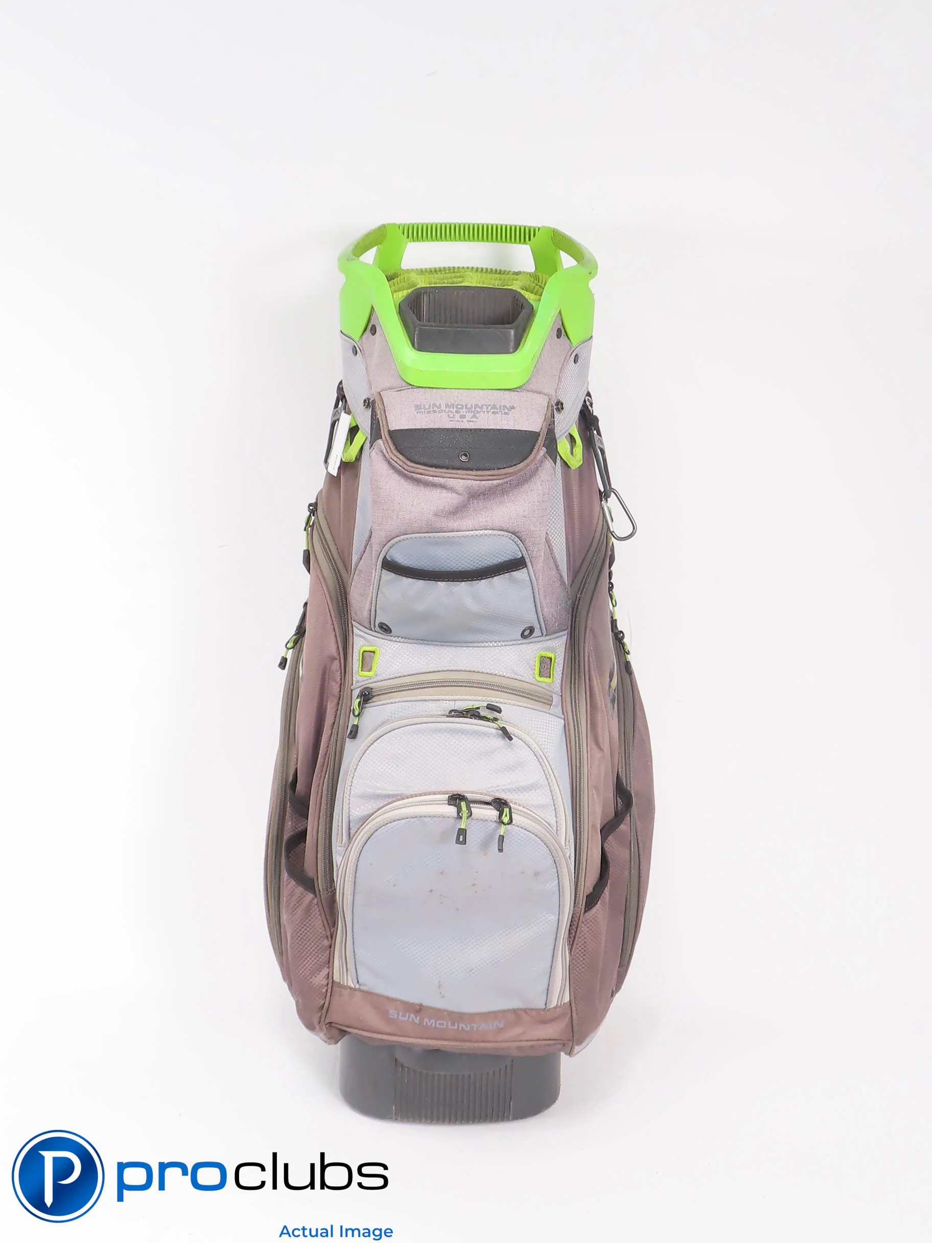 Sun Mountain C130 14-WAY Cart Bag w/Rainhood - Gray/Green 503372 - Image 3