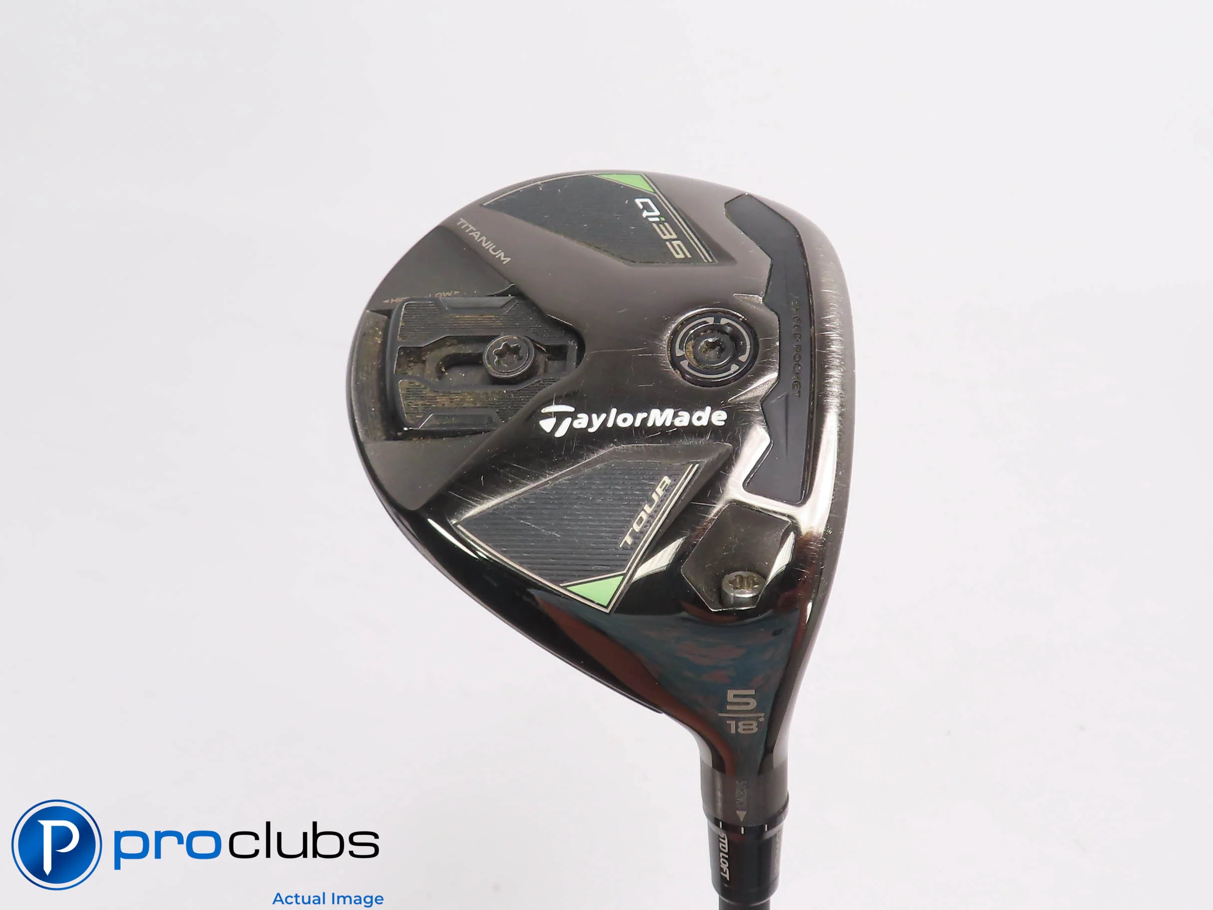 Nice TaylorMade Qi35 Tour 18* 5 Wood -Kai'li DarkWaves Blue 75 Stiff Flex 504650